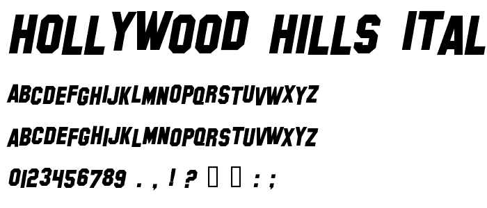 Hollywood Hills Italic font